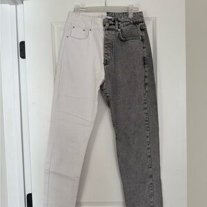 (Old Edikted brand) Two-Tone Black and White Jeans